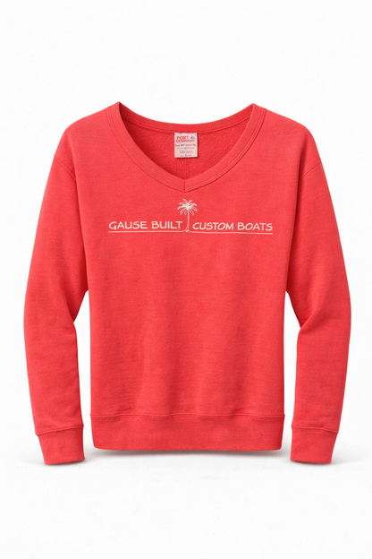 Womens Beach Wash V-Neck Sweatshirt