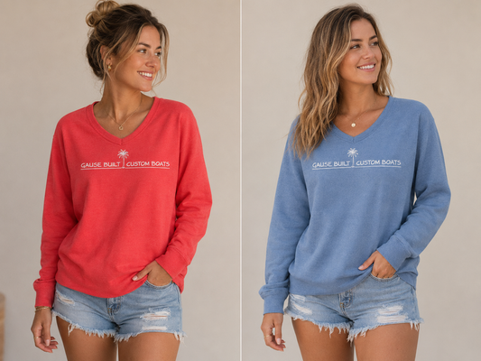 Womens Beach Wash V-Neck Sweatshirt